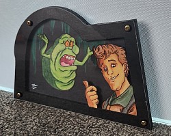 Real Ghostbusters, Venkman & Slimer. A4 format.