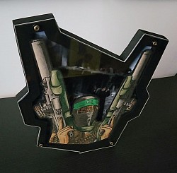 Urban Warfare. A4 format. 17mm deep. Hand drawn. Art on 400s tan paper backed with card. Frame made from wood & perspex.